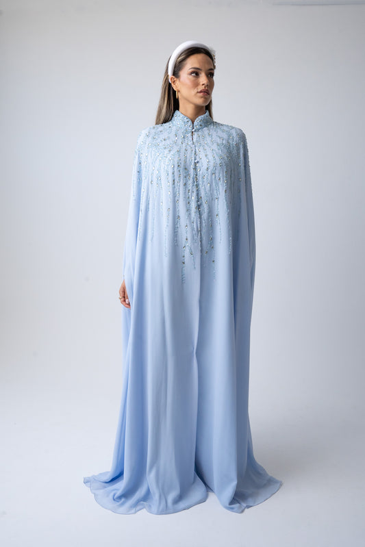 SWAROVSKI EMBROIDERED CHIFFON DRESS