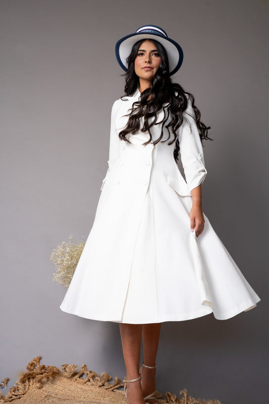 DOUBLE BREASTED CREPE DRESS