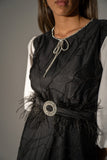 LONG TIERED DRESS - FEATHER BELT