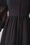 VINTAGE RED AND BLACK STRIPED DRESS