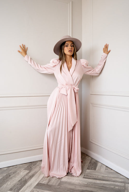 PALE PINK PLEATED SUN DRESS