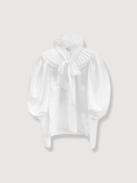 BLOUSE BLANCHE À COL MONTANT